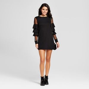 NWT tiered ruffle illusion sleeve dress